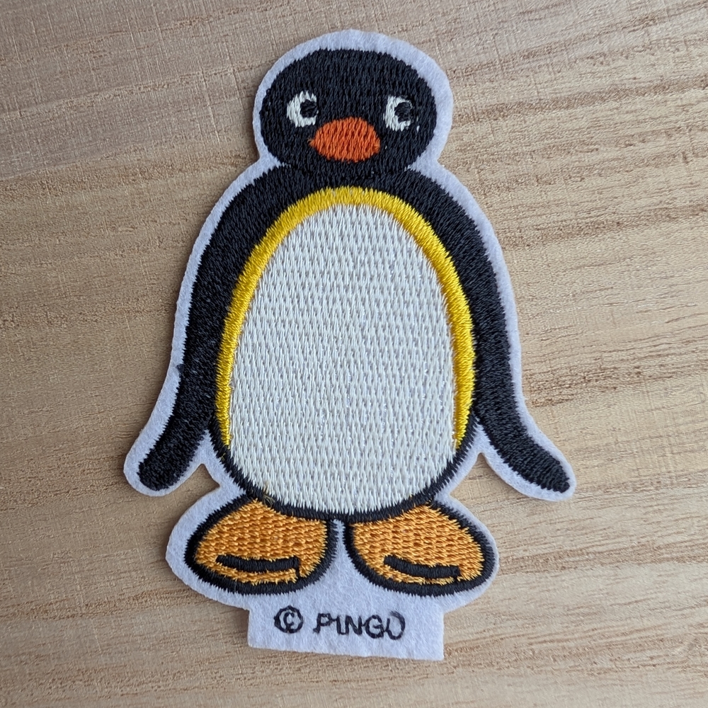 Pingu Penguin Embroidered Patch with Yellow and Black